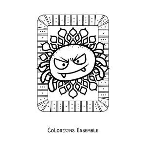 Image à colorier d’un dessin d’araignée d’Halloween