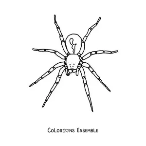 Image à colorier d’une araignée d’Halloween facile