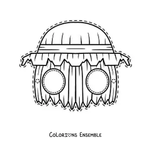 Image à colorier d’un masque d’Halloween de monstre