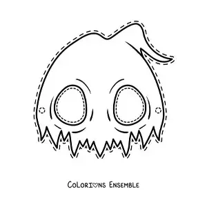 Image à colorier d’un masque d’Halloween de fantôme