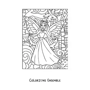 Image à colorier de la reine des fées