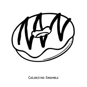 Image à colorier d'un donut glacé