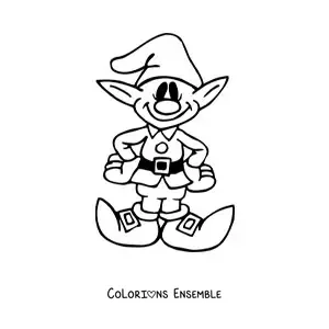 Image à colorier d’un dessin de lutin