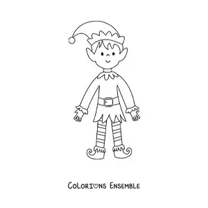 Image à colorier d’un joli lutin