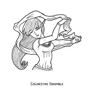 Image à colorier d’un elfe de fantaisie façon dessin animé
