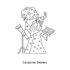 Image à colorier de Merlin l’enchanteur