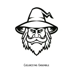 Coloriage du visage d’un sorcier maléfique