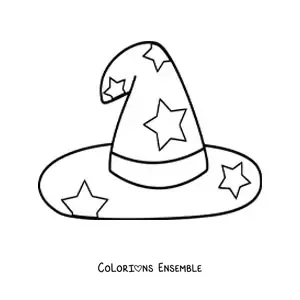 Coloriage d’un chapeau de sorcier
