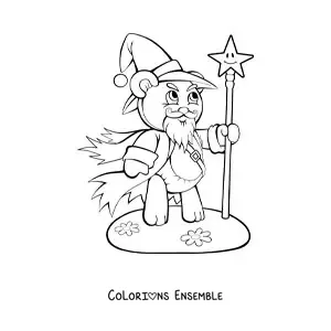 Coloriage d’un ours sorcier maléfique