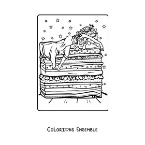 Coloriage de la princesse au petit pois