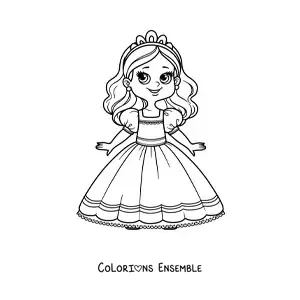 Coloriage d’une tendre princesse