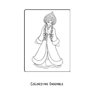 Coloriage d’une princesse chinoise