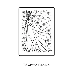 Coloriage d’une reine des neiges
