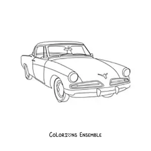 Image à colorier d’un Studebaker Commander Starlight coupé de 1954
