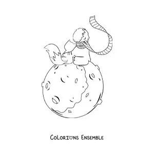 Coloriage du Petit Prince et du renard