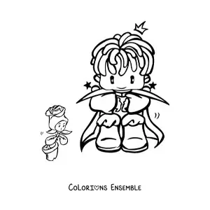 Coloriage du Petit Prince et de sa rose