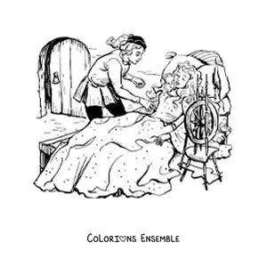 Coloriage de la Belle au bois dormant et du prince