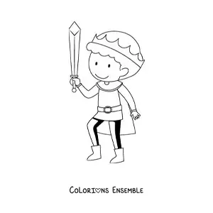 Grand coloriage d’un prince animé