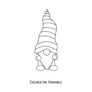 Image à colorier d'un gnome tout simple