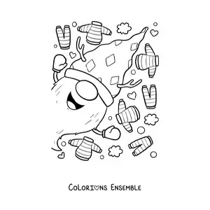 Image à colorier d'un gnome de Noël avec des pulls