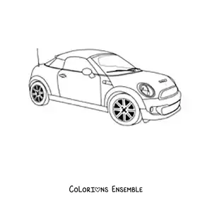 Image à colorier d’un Mini Cooper coupé