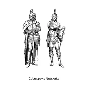 Image à colorier de chevaliers réalistes