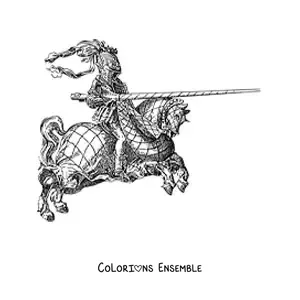 Image à colorier d'un chevalier réaliste lors d'une joute