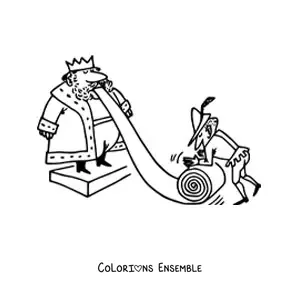 Image à colorier d'un dessin de roi