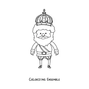 Image à colorier d'un roi rigolo