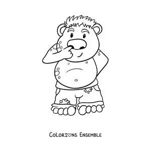 Coloriage d'un troll animé rigolo