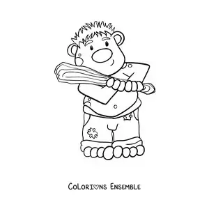 Coloriage d'un troll animé avec une batte