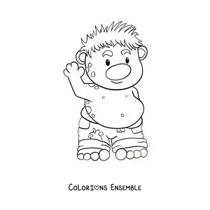 Coloriage d'un grand troll animé rigolo