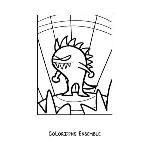 Coloriage d'un extraterrestre effrayant animé