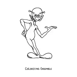 Coloriage d'un martien animé