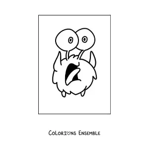 Coloriage d'un extraterrestre effrayé