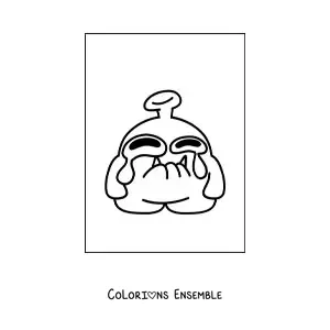 Coloriage d'un extraterrestre triste