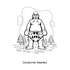 Image à colorier d'un géant animé
