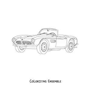 Image à colorier d’un BMW 507 Roadster