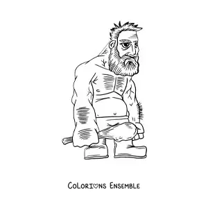 Image à colorier d'un dessin de géant