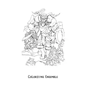 Image à colorier d'un géant réaliste