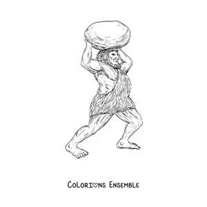 Image à colorier d'un géant jentilak lançant un rocher