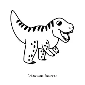Image à colorier d'un grand bébé tyrannosaure rex