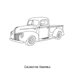 Image à colorier d’un pick-up Ford de 1940