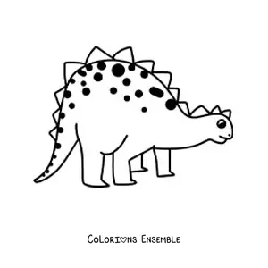Image à colorier d’un grand dinosaure herbivore tout simple