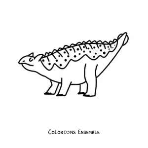 Image à colorier d’un dinosaure herbivore facile