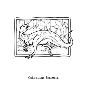 Image à colorier d’un dinosaure herbivore réaliste