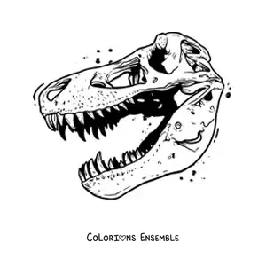 Image à colorier d’un crâne de tyrannosaure rex