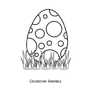 Image à colorier d’un grand œuf de dinosaure