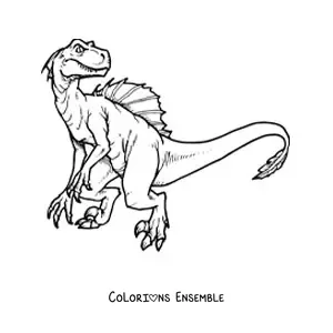 Image à colorier d’un grand vélociraptor