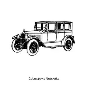 Image à colorier d’une voiture vintage